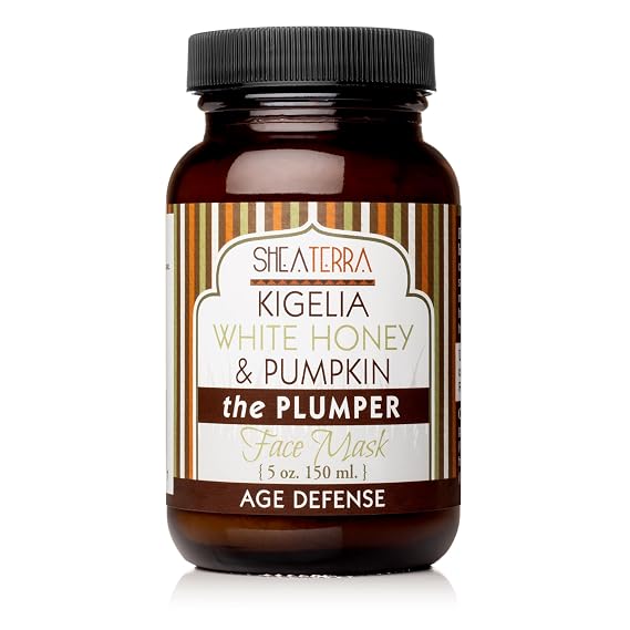 Shea Terra Kigelia Age Defense Collection - Plumping Face Mask | Natural, Anti-Aging, Brightening Face Mask with White Honey & Pumpkin to Hydrate Skin Cells for Soft Glowing Skin 5oz