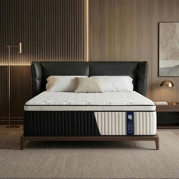 Queen Hybrid Mattress, 12 Inch Medium Firm Mattress with Foam & Individually Wrapped Pocket Springs, Pressure Relief Mattress in a Box