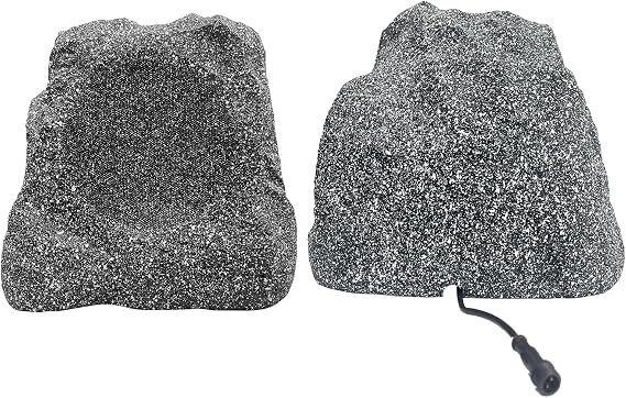 STUDIOFINIX 6.5 Inches Bluetooth Rock Speakers Outdoor Waterproof, 400W Powerful Bass & All Weather, for Backyard Garden Pool Deck BBQ Porch (Pair, Gray)