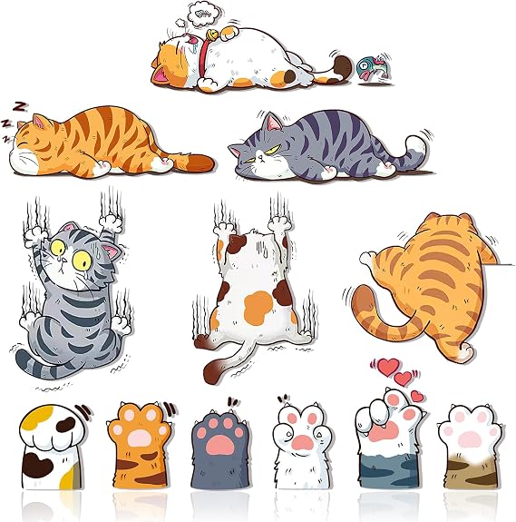 GTOTd Funny Cute Cat Car Bumper Sticker Decal(12 Pcs)