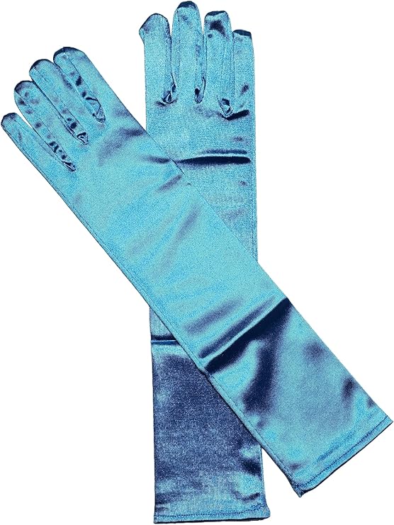 Aslana 14"-15" Elbow Long Satin Gloves for 4-9 yrs Girls Kids Flower Girls Princess Cosplay