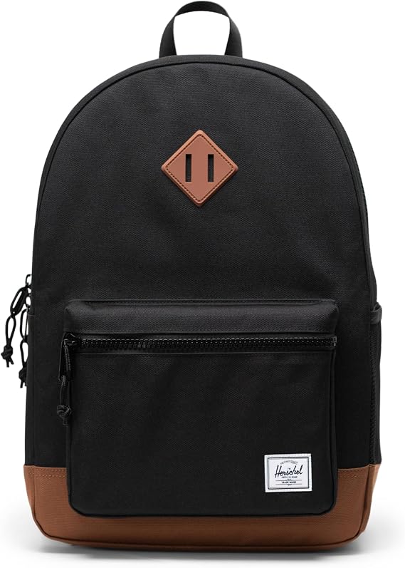 Herschel Unisex's Heritage Children's School Backpacks, Black/Saddle Brown (Limited Edition), Youth-26L