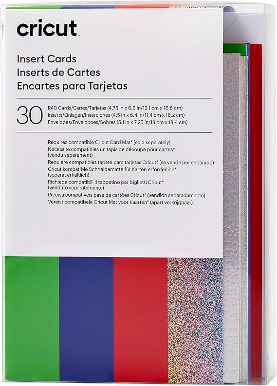 Cricut Insert Cards | Gökkuşağı Tartısı | 12,1 cm x 16,8 cm (Cricut - Boyut R40) | 30'lu Paket | Cricut Kart Matı ile Kullanım için