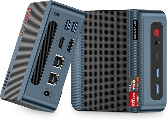 BOSGAME Mini PC P3 Lite, AMD Ryzen 7 6800H Mini Gaming PC, 24GB DDR5, 1TB NVMe SSD, Two NVMe SSD Slots, Dual 2.5G RJ45 LAN, Wi-Fi 6E/BT5.2, DP+HDMI+USB 4.0 Ports, Triple Display