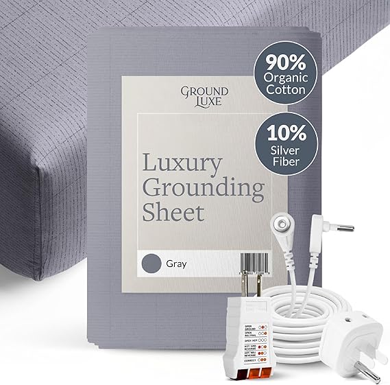 Luxury Fitted Grounding Sheet in Gray for King Size Bed (Organic) Conductive Earthing Sheet