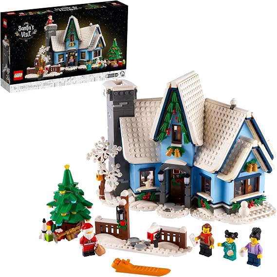 LEGO Icons Santas Visit 10293 Christmas House Model Building Set for Adults and Families, Festive Home Decor with Xmas Tree, Gift Idea