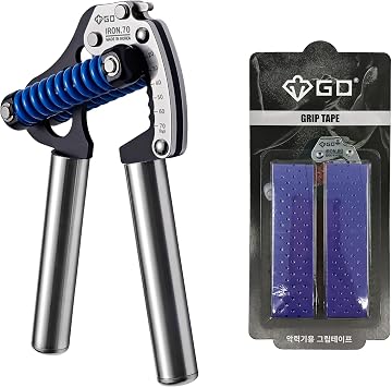 GD IRON GRIP 70(S)+GRIP TAPE(PURPLE), Hand Grip Strengthener & Grip tape set, Non-slip, Anti-blisters, Hand Grip Trainer, Wrist Strengthener, Hand Exerciser