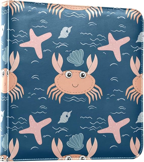 Photo Album Self Adhesive 2x3 4x6 5x7 6x8 Pictures, Pastel Crabs Scrapbook Album DIY Scrap Book 40 Sticky Pages for Family Travel Wedding Baby