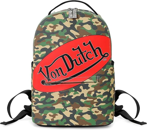 Von Dutch Large Backpack - Stylish Multi-Purpose Backpack | Backpack with Front Zip Pocket, Adjustable Straps, and Durable Design