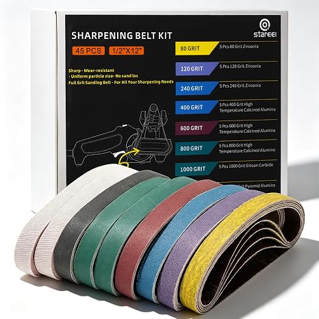 45 Pcs 1/2" x 12" Replacement Sharpening Belt Kit