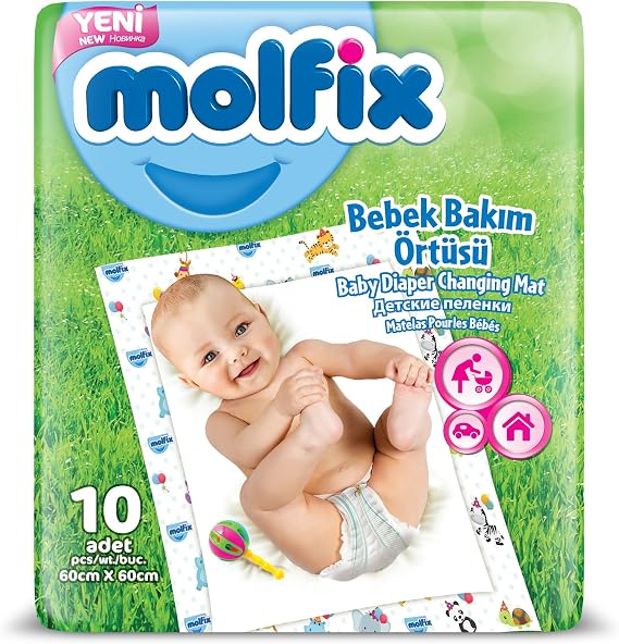 Molfix Alt Değiştirme Örtüsü, 60x60 cm, 10 Adet