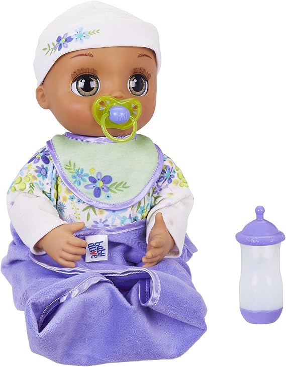Baby Alive Real As Can Be Baby: Realistic Brunette Baby Doll, 80+ Lifelike Expressions, Movements & Real Baby Sounds, with Doll Accessories, Toy