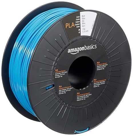Amazon Basics PLA 3D Printer Filament, 1.75mm, Blue, 1 kg Spool