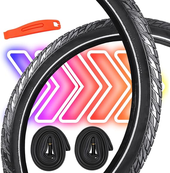 Panaracer Bike Tire 2X, Tube 2X, Tire Lever 1x - Green Shield Puncture Protection, Reflective Sidewalls, Surface 604 Special Edition, 27.5"x2.4", 5 Items