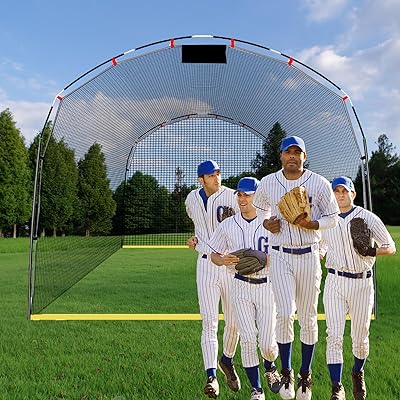 Baseball Batting Cage Portable-13 X 10 X 8 FT Steel Frame for Backyard Adult Teen Training with Carry Bag