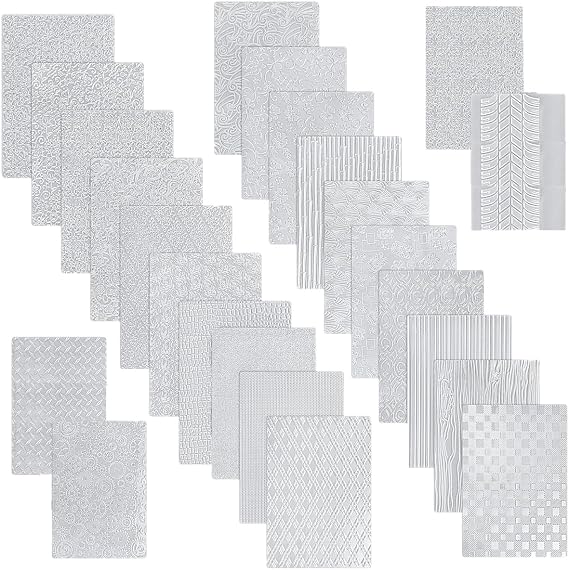 24 Pcs Polymer Clay Texture Sheets Boho Clay Fondant Texture Mats 17 x 25 Clay Texture Sheets for Pottery Earrings Jewelry Making