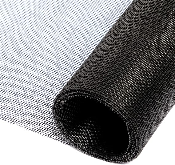 fowong Window Screen Mosquito Netting, 90cm (W) x 225cm (L) Durable ‎Polyester Insect Window Screen Mesh, Window Screen Mesh, Prevents Insects/Flies/Mosquitoes from Entering The Room, Black
