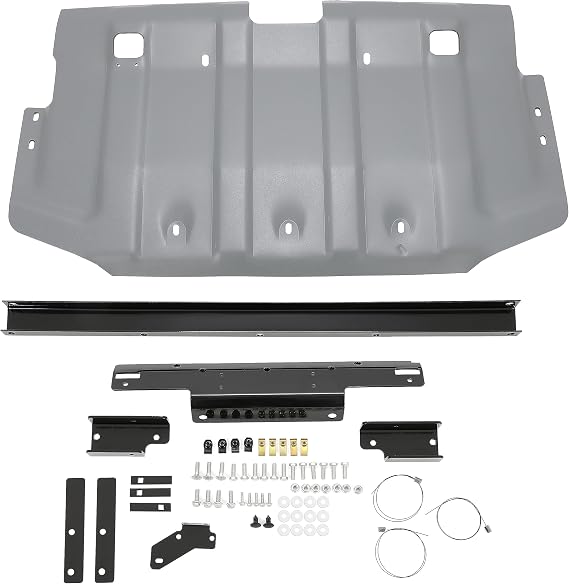 KUAFU Skid Plate Compatible with 2007-2013 Toyota Fj Cruiser W/ 5000 LBS Bumper Hitch only Replacement for PT21235073 4.0L Aluminum Powder Coated Gray