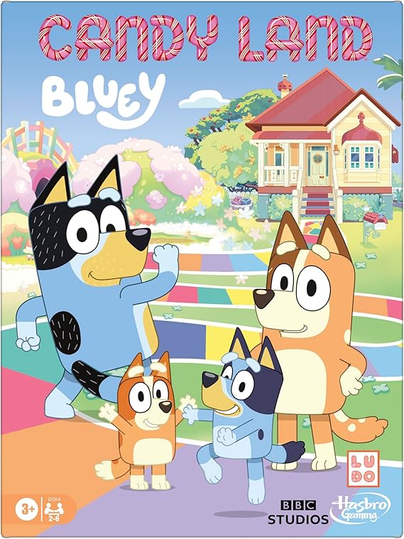 Hasbro Gaming Candy Land Bluey Edition Board Game | Ages 3 and Up | 2-6 Players | Play as Dad, Mum, Bluey, Bingo, Muffin, or Socks | Preschool Games | Kids Gifts