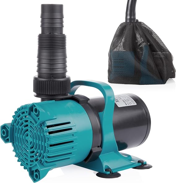 Alpine Corporation PEG3000 | 3000 GPH Vortex Energy-Saving Submersible Pump Durable & Efficient Design for Ponds, Waterfalls & Fountains Black/Teal