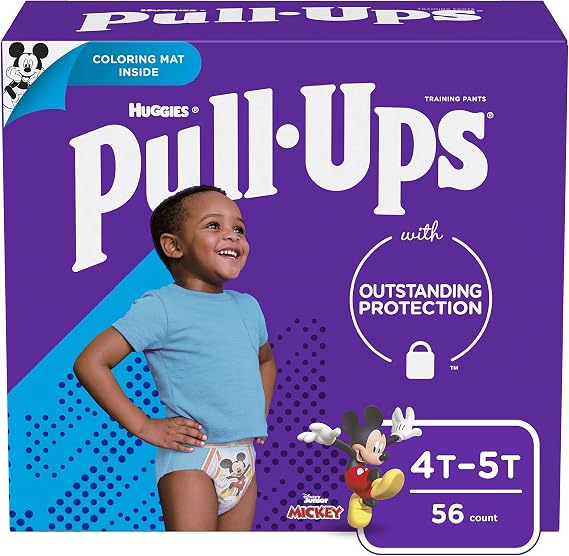 Pull-Ups Boys' Potty Training Pants Training Underwear Size 6, 4T-5T, 56 Ct