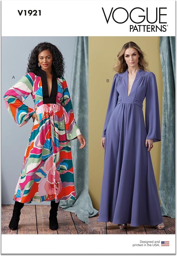 Vogue Misses' Dress Sewing Pattern Kit, Design Code V1921, Sizes 6-8-10-12-14