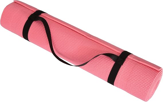Non Slip Yoga Mat- Double Sided Comfort Foam, Durable Exercise Mat For Fitness, Pilates and Workout With Carrying Strap By Wakeman Fitness
