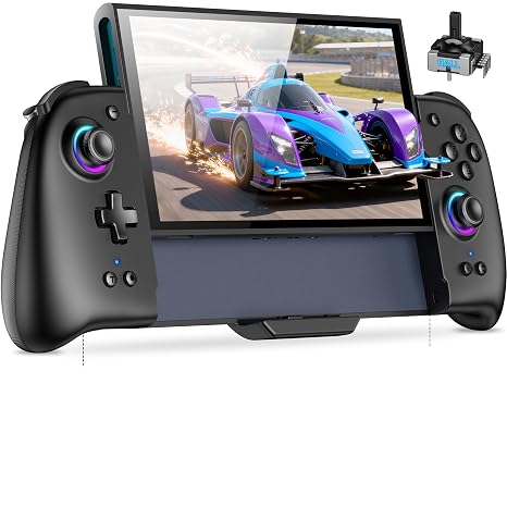NinABXY Hall Effect Joystick Controller for Nintendo Switch 2, Wireless One-Piece Handheld Switch Joypad - Macro, Ergonomic Grip, Turbo- Christmas Accessories, Black,M