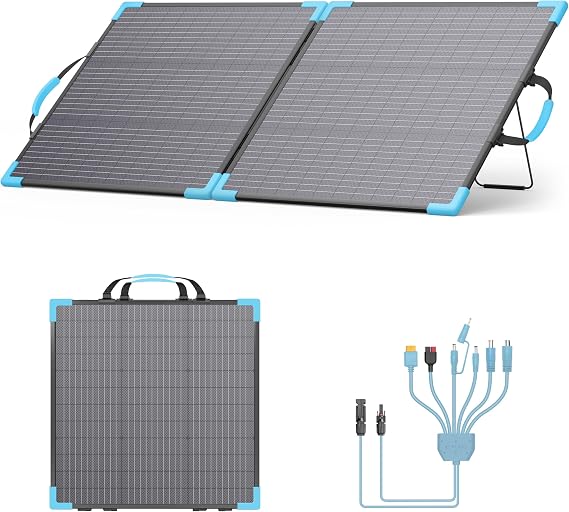 110W Bifacial Portable Solar Panel for Power Station, IP68 Waterproof | 23.5% High Efficiency ETFE Foldable Solar Charger with 2 Reinforced Kickstands for EcoFlow Delta/Anker Solix/Jackery/Bluetti