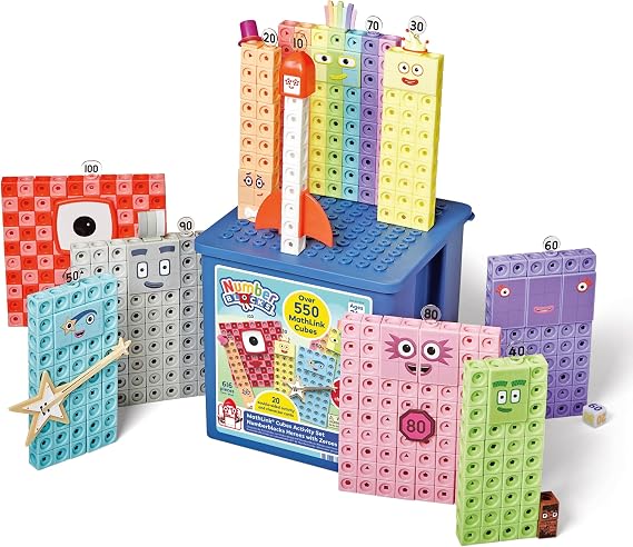 hand2mind Numberblocks Heroes with Zeroes MathLink Cubes Activity Set