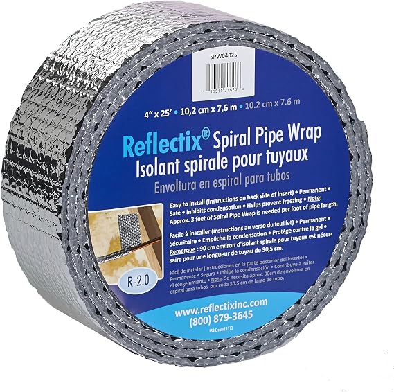 Reflectix SPW0402512 4-Inch by 25-Feet Spiral Pipe Wrap, No Size, No Color