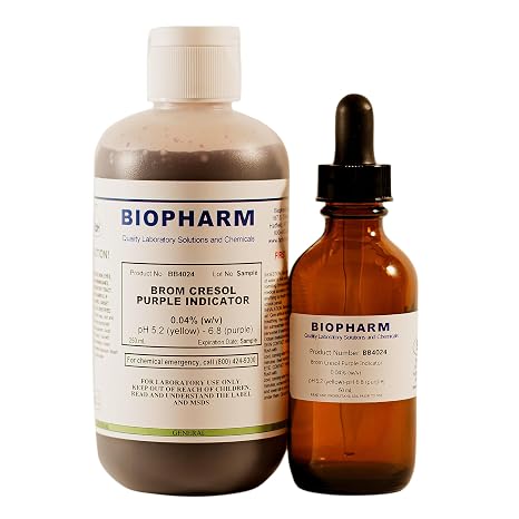 Biopharm Brom Cresol Purple Indicator Solution 0.04% w/v, 250mL (8.4 fl oz)
