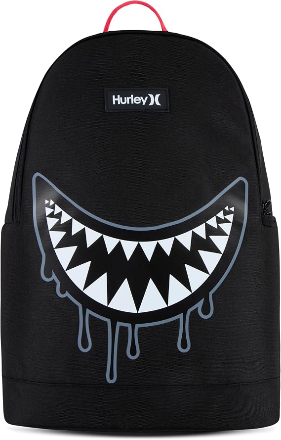 Hurley Unisex-Kids Graphic Backpack, Black/Black, One Size