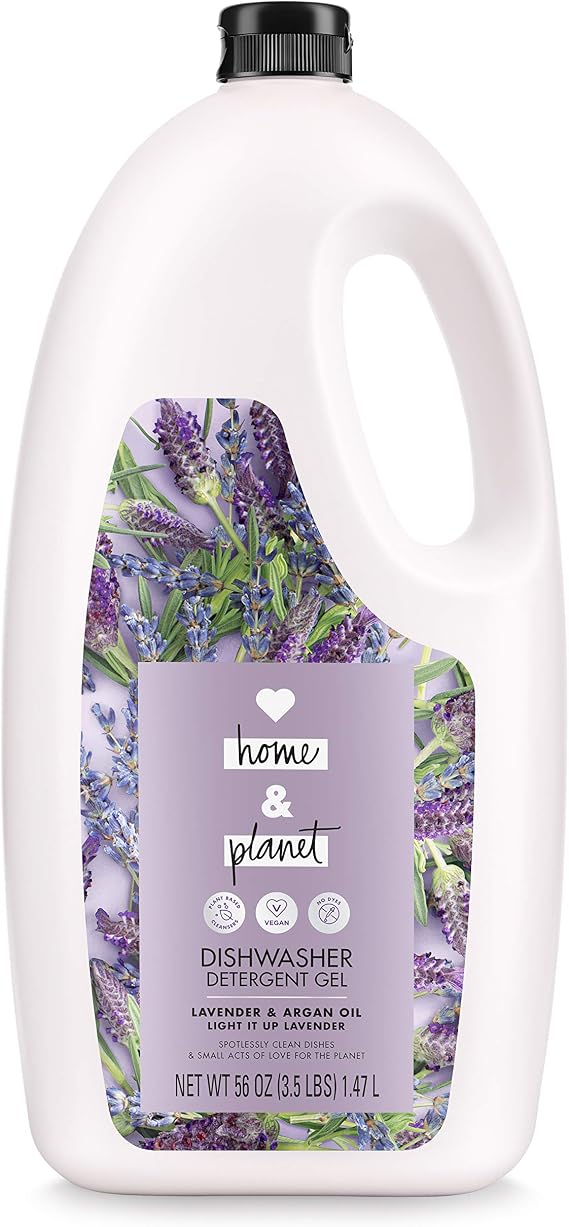 Love Home and Planet Dishwasher Detergent, Gel Lavender & Argan Oil, 56 oz