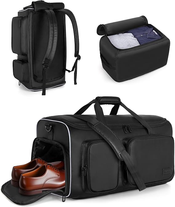 Smasrob 50L Convertible Garment Duffle Bag Backpack with Removable Bag