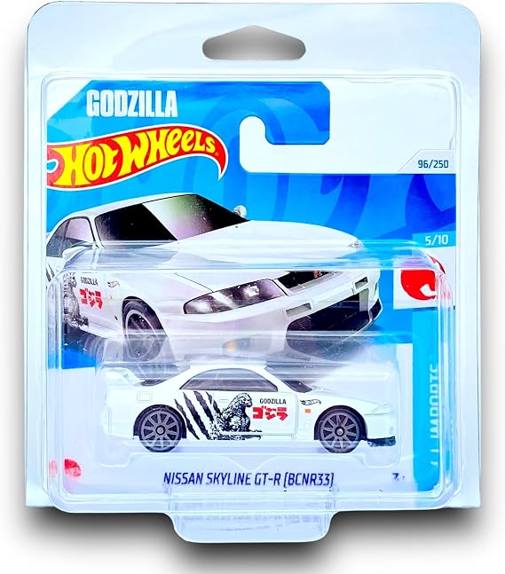 Hot Wheels Nissan Skyline GT-R (BNR33) (White & Black (Godzilla)) 5/10 HW J-Imports - 2024-96/250 (Short Card) -  IN A GENUINE KLAS CAR KEEPER PROTECTOR CASE - HTC44