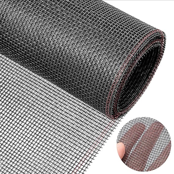 Fly Screens for Windows, 120x250cm Washable Mosquito Net Window | Fiberglass Window Mesh Insect Screen, Window Fly ​Screen Replacement, Keep Flies, Mosquitoes, Bugs Out (Black)