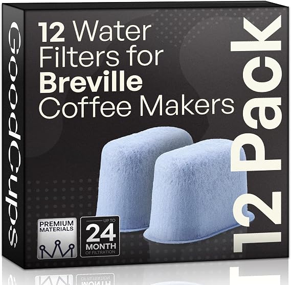 12 Water Filters for Breville BWF100 Machines - Replacement Charcoal Filters for Breville Coffee Makers