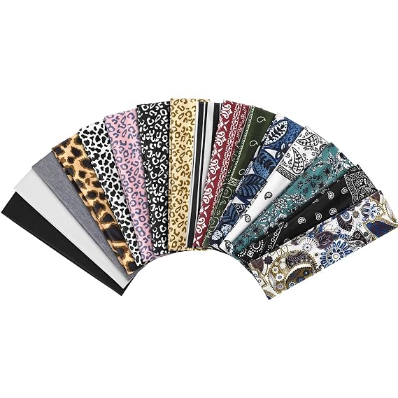 16pcs Fashion Boho Cheetah Headbands for Women Hair Accessories Head Bands