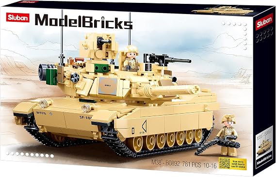 Sluban M38-B0892 Model Bricks – M1A2 Sep V2 Abrams Hand Battle Tank 781pcs, Multicolored