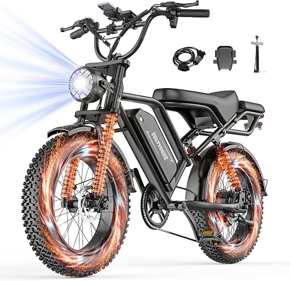 Electric eBike | Full Suspension | 1500W Peak Motor | 31/25 mph Top Speed | 2570 Range | 48V 960/748 Wh Removable Battery | LED Headlights | 20/16-Inch All-Terrain Fat Tires |APP