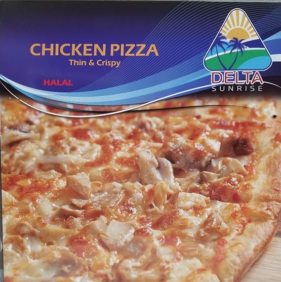 Best Choice Meats Halal Chicken Pizza, Frozen, 12 Inch, Thin & Crispy Crust, Individually Wrapped, Topped with Chicken Breast & Cheese, Halal-Certified, Perfect for Gourmet Halal Menus