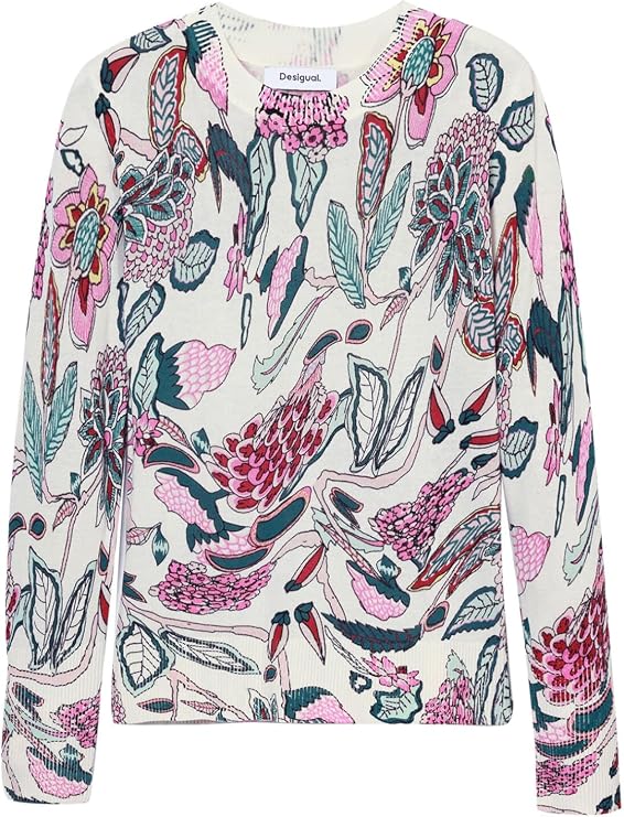 Desigual Women's Fine Geometric Patchwork Pullover