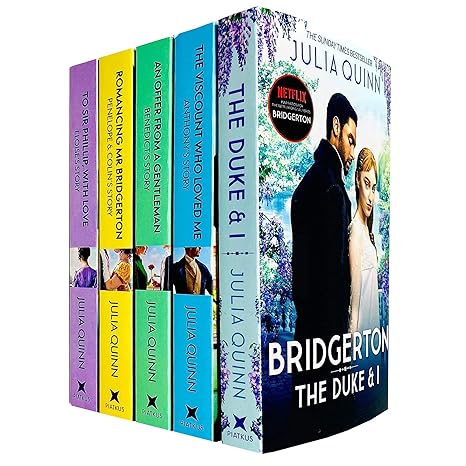 Bridgerton Family Book Series 5 Books Collection Set by Julia Quinn (The Duke and I, Viscount Who Loved Me, Offer From a Gentleman, Romancing Mr Bridgerton & Sir Phillip, With Love) NETFLIX