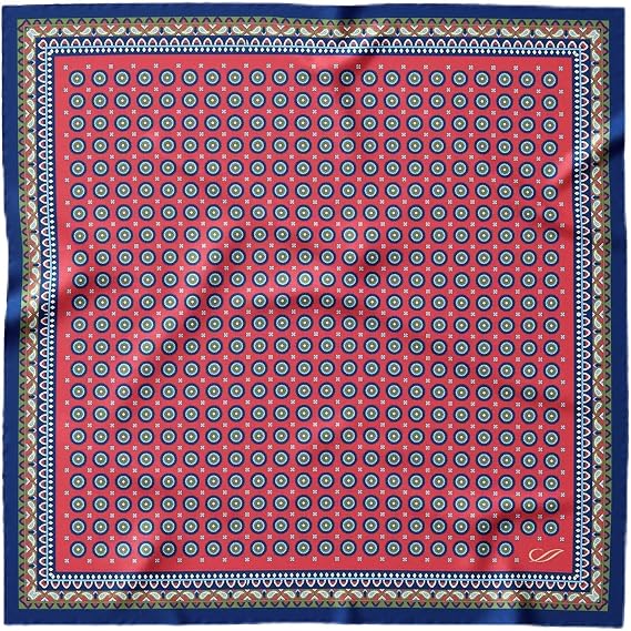 Elizabetta Men's Italian 100% Silk Neckerchief Scarf, Large Bandana, 27"