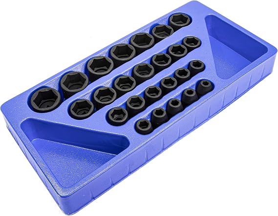 Genius Tools 25 Piece 1/2" Dr. Metric Impact Socket Set TF-425M