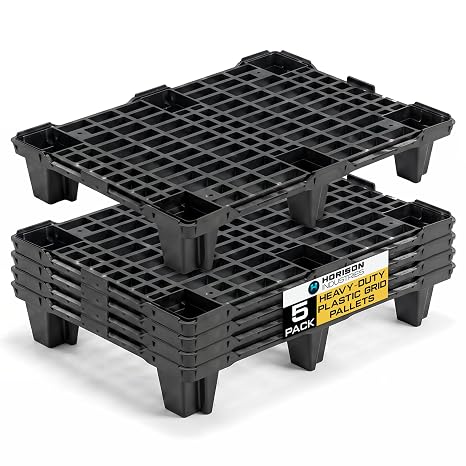 Horison Industries Heavy Duty Plastic Pallets, 5 Pack, 800x600x130mm