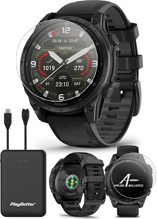 Garmin tactix 8 AMOLED (47mm) Tactical GPS Smartwatch PlayBetter Bundle