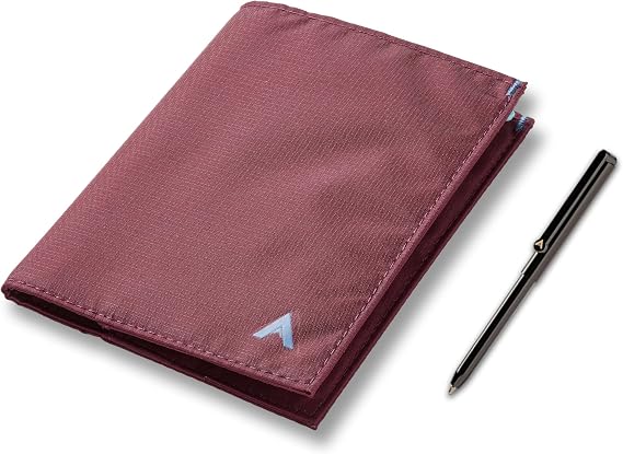 Allett Original Wallet & Pen Bundle | Mulberry Nylon, Slim, Minimalist, Bifold | Holds 4-24+ Cards, Bills, Receipts | Stainless Steel Pen