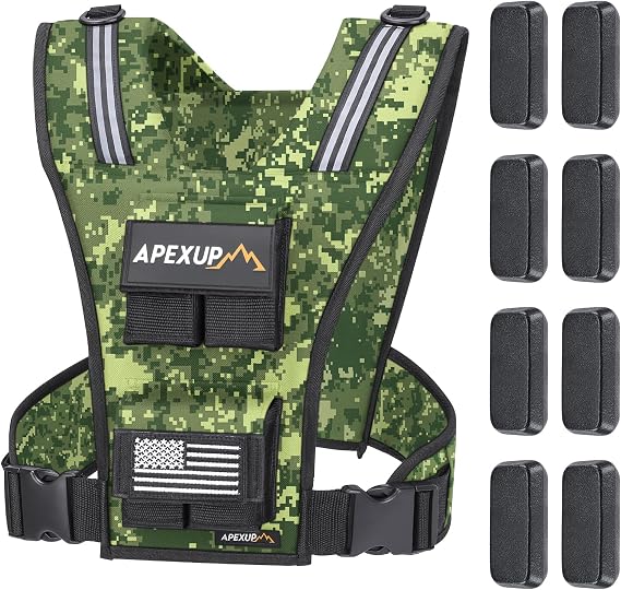APEXUP Weighted Vest Men, Adjustable Weight Vest for Running | 1000D Durable Nylon, Removable Cast Iron Weights, Reflective Strips, Reinforced Stitching, for Walking Strength Training